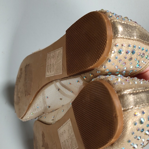 David's Bridal Illusion Toe Cap Crystal Embellished Ballet Flats 7.5 - Picture 10 of 12